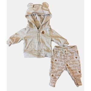 Child of Mine Preemie Baby Boy Outfit Jacket Pants Hoodie Hooded Bear Ears